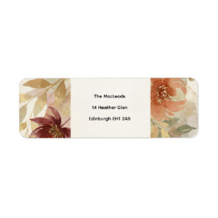 Golden Autumn Floral Return Address Label