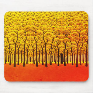 Golden Autumn Forest Mouse Mat