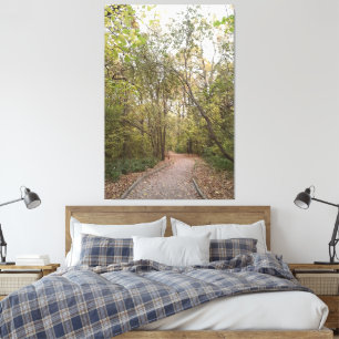 Golden Autumn Forest Path Canvas Print