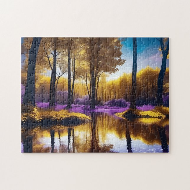  Golden Autumn Forest Tranquillity Jigsaw Puzzle (Horizontal)