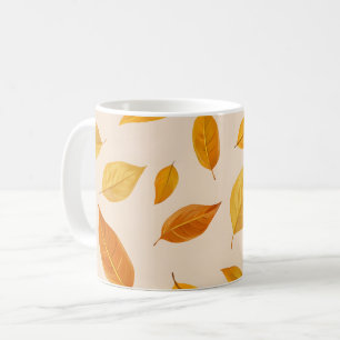 Golden Autumn Glow Elegant Fall Leaves Coffee Mug