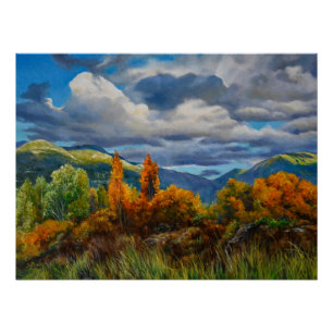 Golden Autumn in the Mountains Poster
