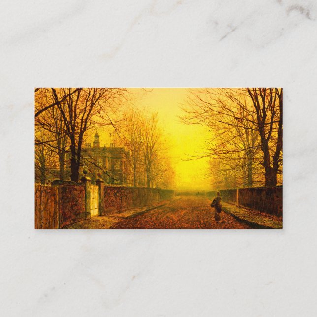 Golden Autumn John Atkinson Grimshaw Enclosure Card (Front)