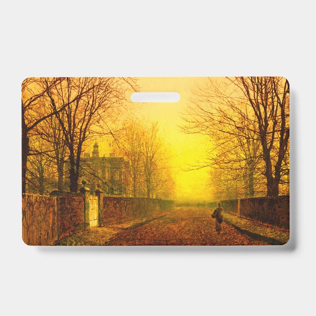 Golden Autumn John Atkinson Grimshaw ID Badge (Front)