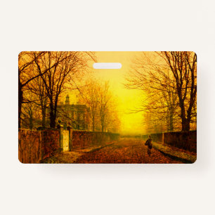 Golden Autumn John Atkinson Grimshaw ID Badge