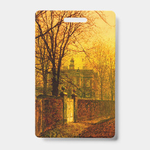 Golden Autumn John Atkinson Grimshaw ID Badge