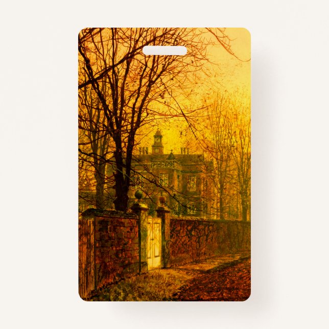 Golden Autumn John Atkinson Grimshaw ID Badge (Front)