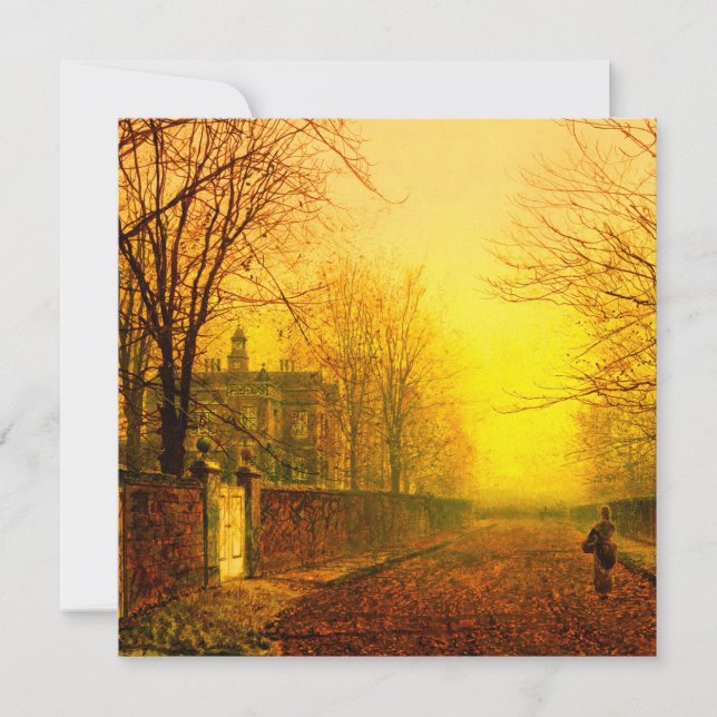 Golden Autumn John Atkinson Grimshaw Invitation (Front)