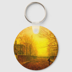 Golden Autumn John Atkinson Grimshaw Key Ring