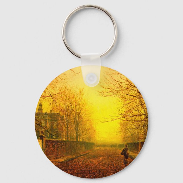 Golden Autumn John Atkinson Grimshaw Key Ring (Front)