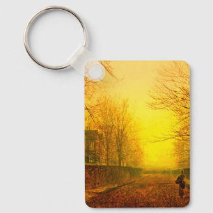 Golden Autumn John Atkinson Grimshaw Key Ring