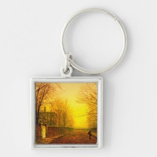Golden Autumn John Atkinson Grimshaw Key Ring