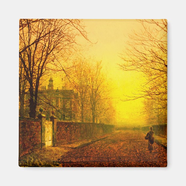 Golden Autumn John Atkinson Grimshaw Magnet (Front)