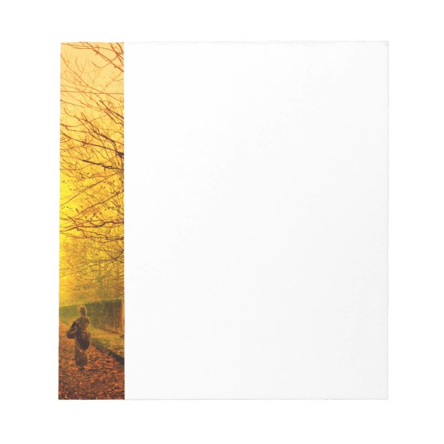 Golden Autumn John Atkinson Grimshaw Notepad (Front)
