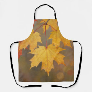 Golden Autumn Maple Leaves Apron