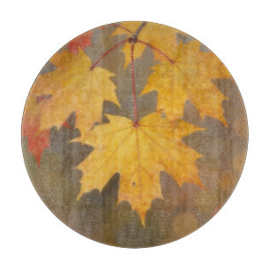 Golden Autumn Maple Leaves Cutting Board