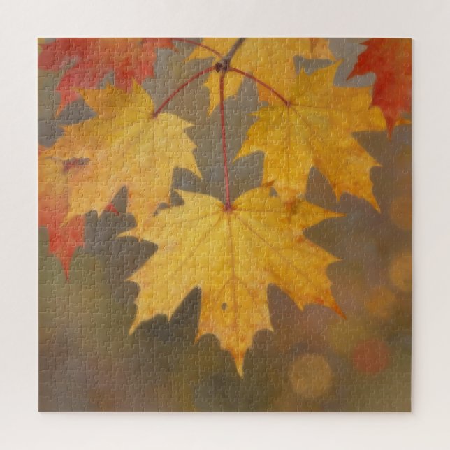 Golden Autumn Maple Leaves Jigsaw Puzzle (Vertical)