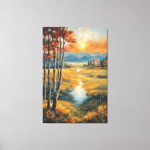 Golden Autumn Retreat Canvas Print