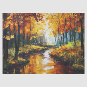 Golden Autumn’s Embrace Fall Forest Decoupage Tissue Paper