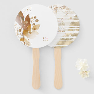 Golden Autumn Splash Wedding Party ID655 Hand Fan