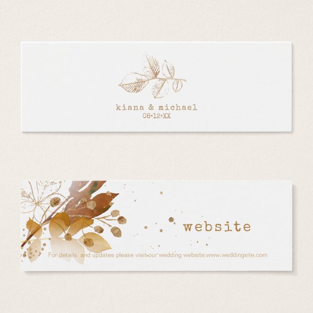 Golden Autumn Splash Wedding Website ID655 (Front & Back)