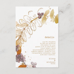 Golden Autumn Wedding Berries Details ID655 Enclosure Card