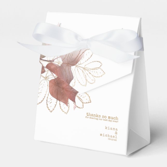 Golden Autumn Wedding ID655 Favour Box (Front Side)