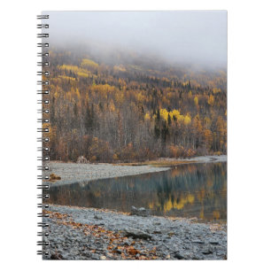 Golden Autumn Woodland Landscape Notebook