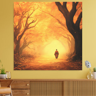 Golden Autumn Zen Path Canvas Print