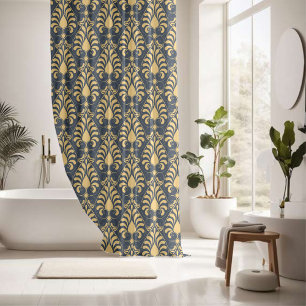 Golden Azure Elegance Shower Curtain