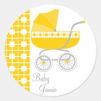 Golden Baby Buggy Classic Round Sticker