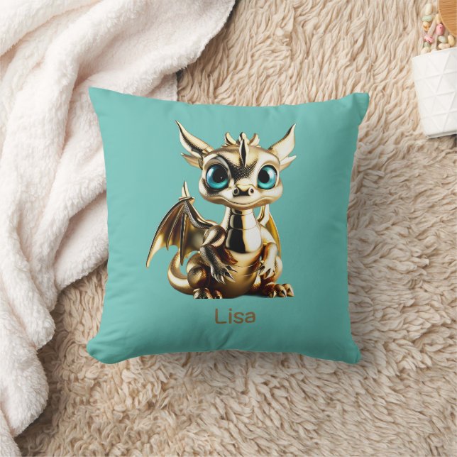 Golden Baby Dragon Cushion (Blanket)