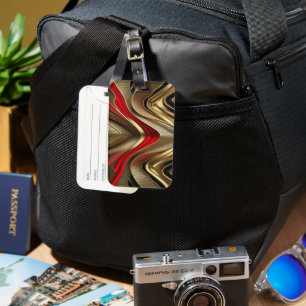 Golden Back And Red Pattern Luggage Tag