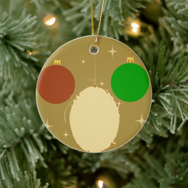 Golden Background Christmas Balls Ceramic Tree Decoration (Tree)