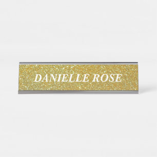 Golden Background Design Desk Name Plate