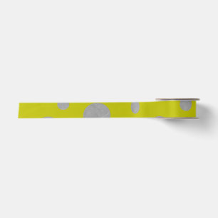 Golden Background with Silver Polka Dots Satin Ribbon