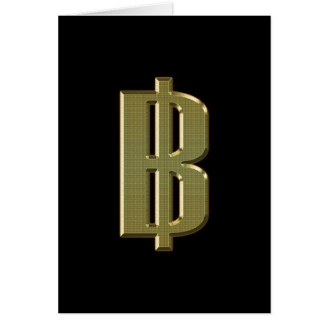 GOLDEN BAHT SIGN ฿ Thai Money Currency ฿ (Front)