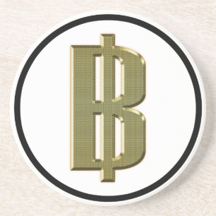 GOLDEN BAHT SIGN ฿ Thai Money Currency ฿ Coaster