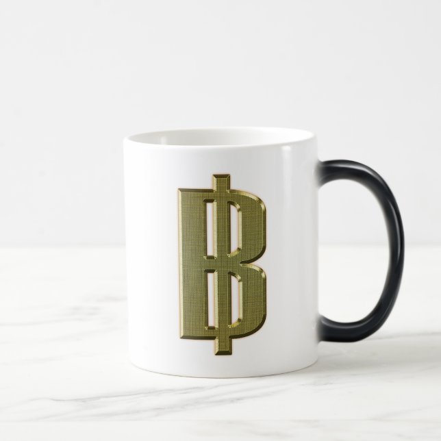 GOLDEN BAHT SIGN ฿ Thai Money Currency ฿ Magic Mug (Right)