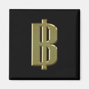 GOLDEN BAHT SIGN ฿ Thai Money Currency ฿ Magnet