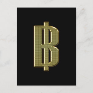 GOLDEN BAHT SIGN ฿ Thai Money Currency ฿ Postcard