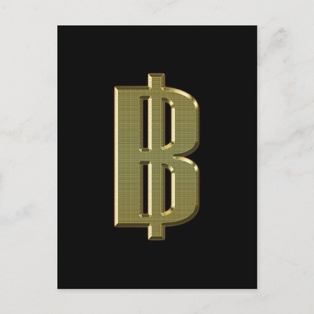 GOLDEN BAHT SIGN ฿ Thai Money Currency ฿ Postcard (Front)