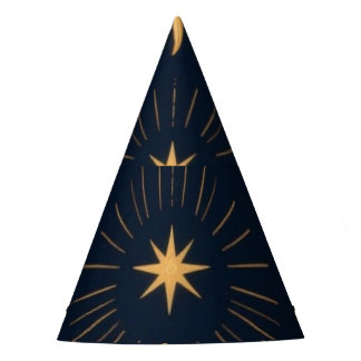 Golden Balance, Sun & Moon Celestial Pattern Party Hat