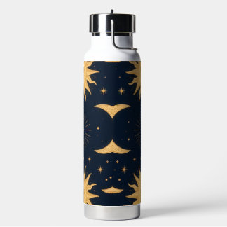 Golden Balance, Sun & Moon Celestial Pattern Water Bottle