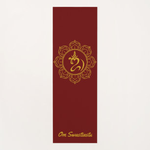 Golden Balinese Om with Lotus Yoga Mat