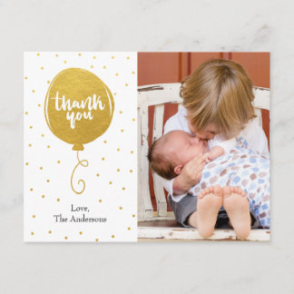 Golden Balloon Handdrawn Thank You Photo