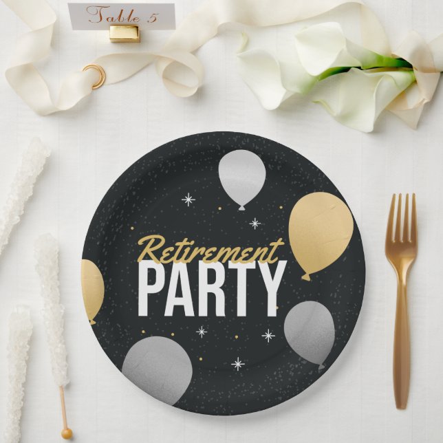 Golden Balloon Send‑Off Plate (Wedding)