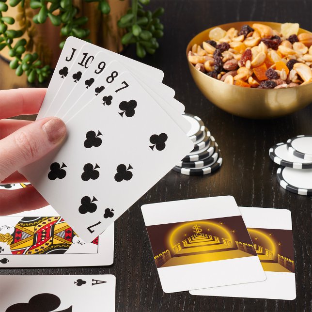 Golden Bank Corridor Glowing Dollar Finance  Playing Cards (Creator Uploaded)