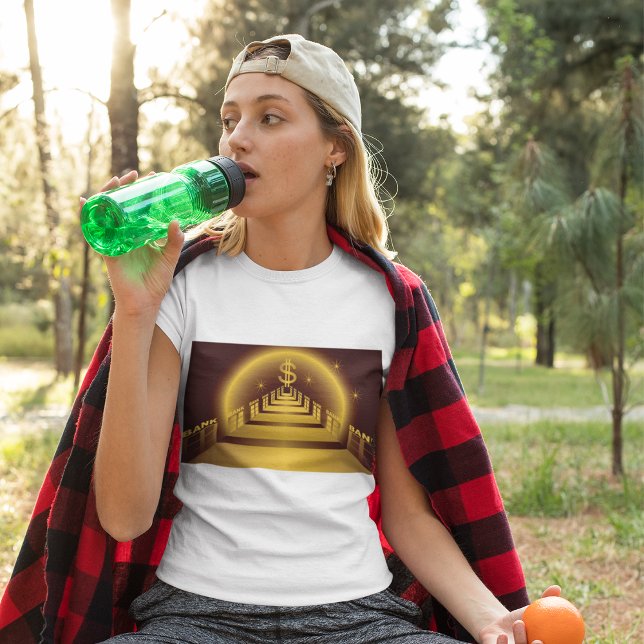 Golden Bank Corridor Glowing Dollar Finance  T-Shirt (Creator Uploaded)