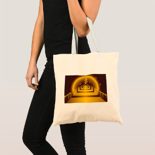 Golden Bank Corridor Glowing Dollar Finance  Tote Bag
